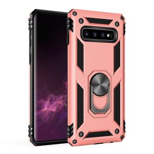 Armor Hybrid Military Case with Ring Kickstand for Samsung Galaxy S10 Plus - Rose Golden