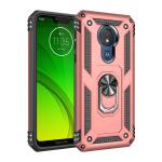 Armor Hybrid Military Case with Ring Kickstand for Moto G7 Play - Rose Golden