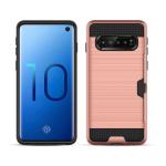 Hybrid Card Slot Anti Shock Case for Samsung Galaxy S10E - Rose Golden