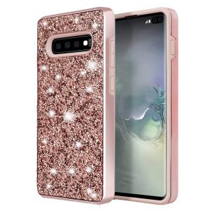 Hybrid Premium Diamond Bling Shockproof Phone Case for Samsung Galaxy Note 10 - Rose Golden