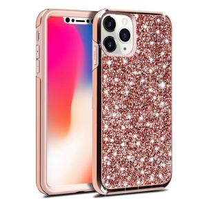 Hybrid Premium Diamond Bling Shockproof Phone Case for Apple iPhone 11 Pro - Rose Golden