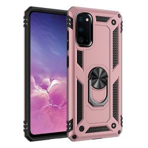 Armor Hybrid Military Case with Ring Kickstand for Samsung Galaxy S20 - Rose Golden