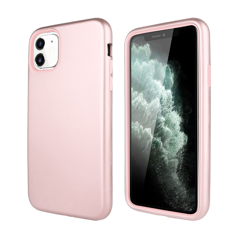3 in 1 Hybrid Hard Case for Apple iPhone 12/12 Pro - Rose Golden