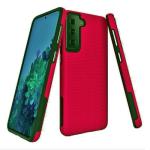 Triangle Shockproof Case with Anti Slip Grains for Samsung Galaxy S21 Plus 5G - Red