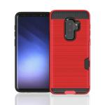Hybrid Card Slot Anti Shock Case for Samsung Galaxy S9 - Red