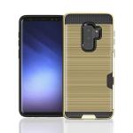 Hybrid Card Slot Anti Shock Case for Samsung Galaxy S9 Plus - Golden