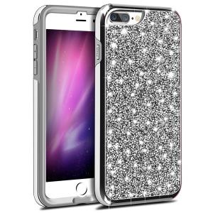 Hybrid Premium Diamond Bling Shockproof Phone Case for Apple iPhone 6/7/8 Plus - Silver