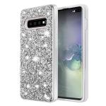 Hybrid Premium Diamond Bling Shockproof Phone Case for Samsung Galaxy S10 - Silver