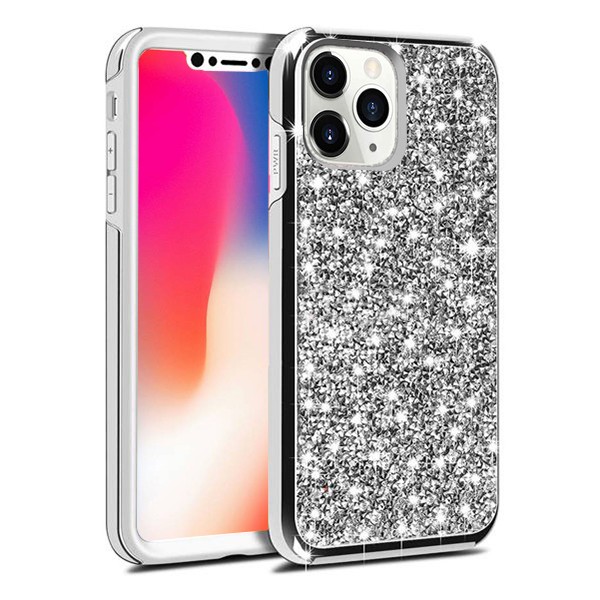 Hybrid Premium Diamond Bling Shockproof Phone Case for Apple iPhone 11 Pro Max - Silver