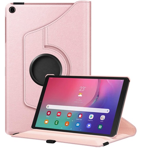 360 Degree Rotating Stand Smart Cover for Huawei MediaPad T5 10.1 - Rose Golden
