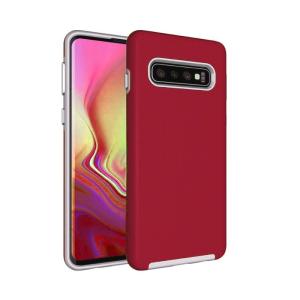 Triangle Shockproof Case with Anti Slip Grains for Samsung Galaxy S10 Plus - Red