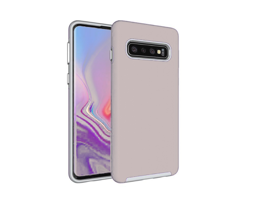 Triangle Shockproof Case with Anti Slip Grains for Samsung Galaxy S10 Plus - Silver